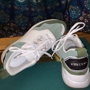 Buscemi low top leather and suede sneakers